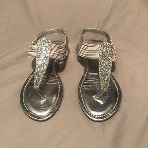 Silver sparkly dress sandals